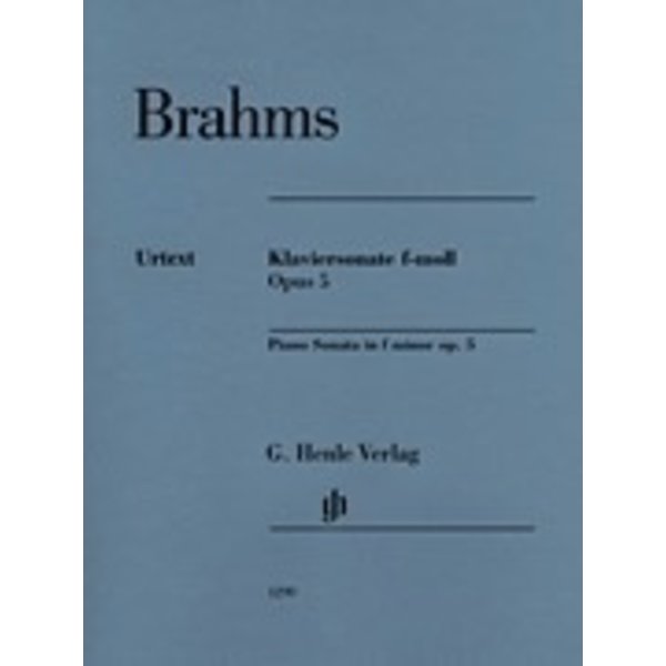 Henle Urtext Editions Brahms - Piano Sonata in F Minor, Op. 5