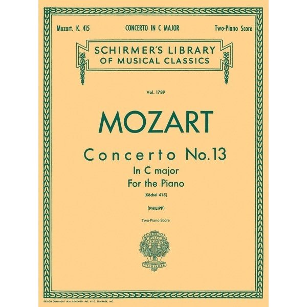 Schirmer Mozart - Concerto No. 13 in C, K. 415 (NFMC)