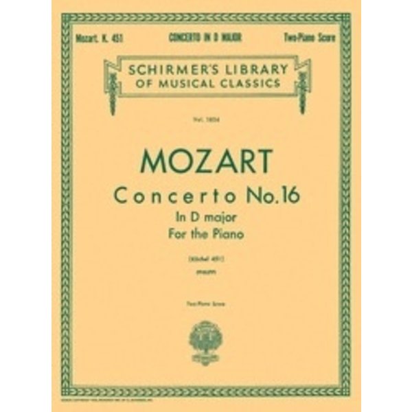 Schirmer Mozart - Concerto No. 16 in D,  K.451 (NFMC)