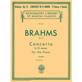 Schirmer Brahms - Concerto No. 1 in D Minor, Op. 15 (2-piano score)