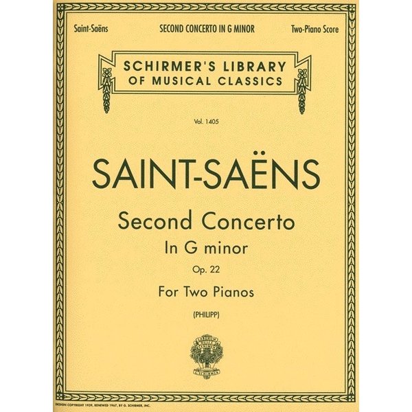 Schirmer Saint-Saëns - Concerto No. 2 in G Minor, Op. 22