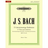 Edition Peters Bach - 15 Three-Part Inventions (Sinfonias) BWV 787-801