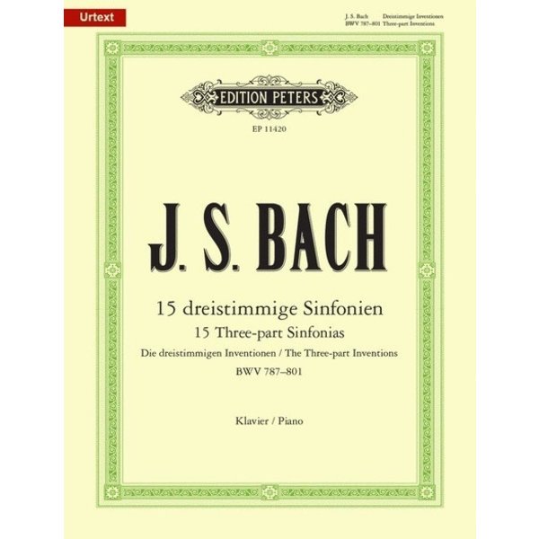 Edition Peters Bach - 15 Three-Part Inventions (Sinfonias) BWV 787-801