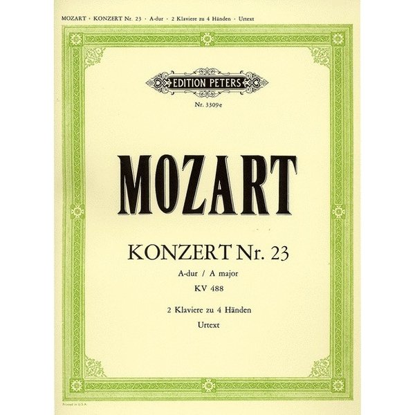 Edition Peters Mozart - Piano Concerto No. 23 in A K488