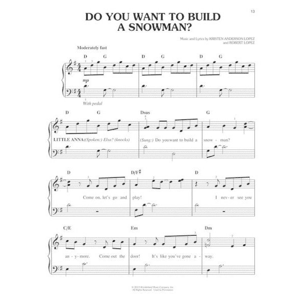 Frozen Easy Piano PianoWorks, Inc