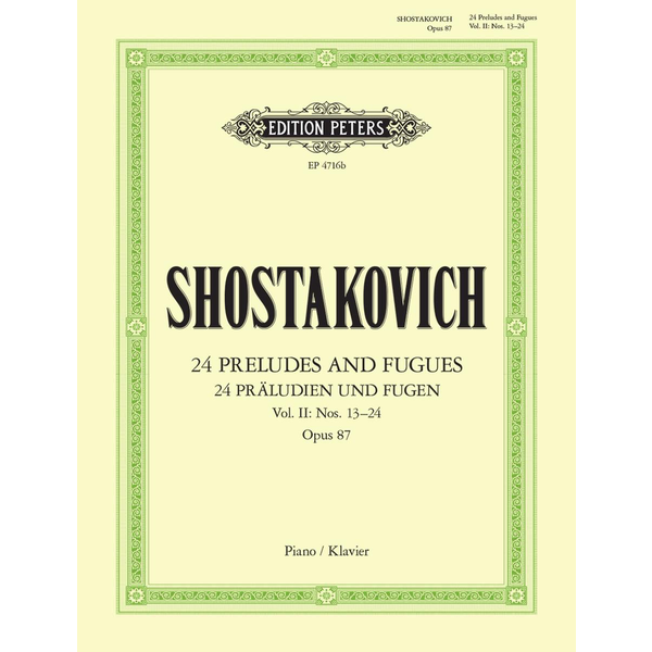 Edition Peters Shostakovich - 24 Preludes & Fugues Op.87 Vol.2