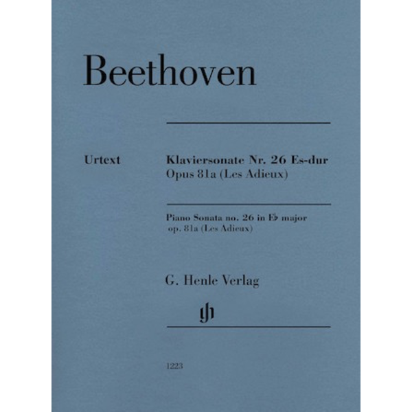 Henle Urtext Editions Beethoven - Piano Sonata No. 26 E-flat Major Op. 81a (Les Adieux) – Revised Edition