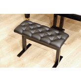 Hidrau Hidrau Boston 30" Tufted Black Leather Hydraulic Artist Bench