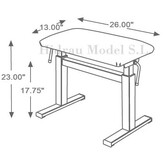 Hidrau Paris 26" Black Leather Hydraulic Artist Bench (Flat)