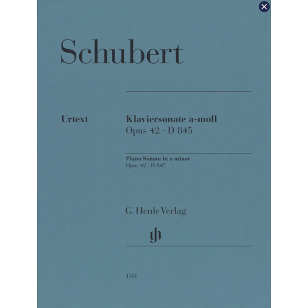 Henle Urtext Editions Schubert - Piano Sonata in A Minor, Op. 42, D. 845