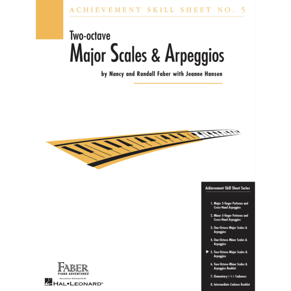 Faber Piano Adventures Achievement Skill Sheet No. 5: Two-Octave Major Scales & Arpeggios