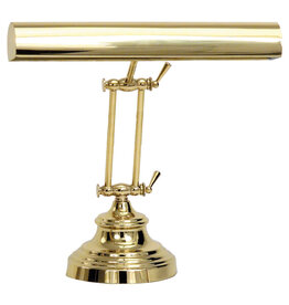 House of Troy Advent Polished Brass 14” shade, two-hinge Upright Piano Lamp