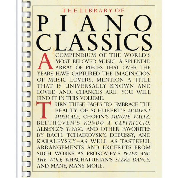 Music Sales America The Library of Piano Classics - Large Print Edition