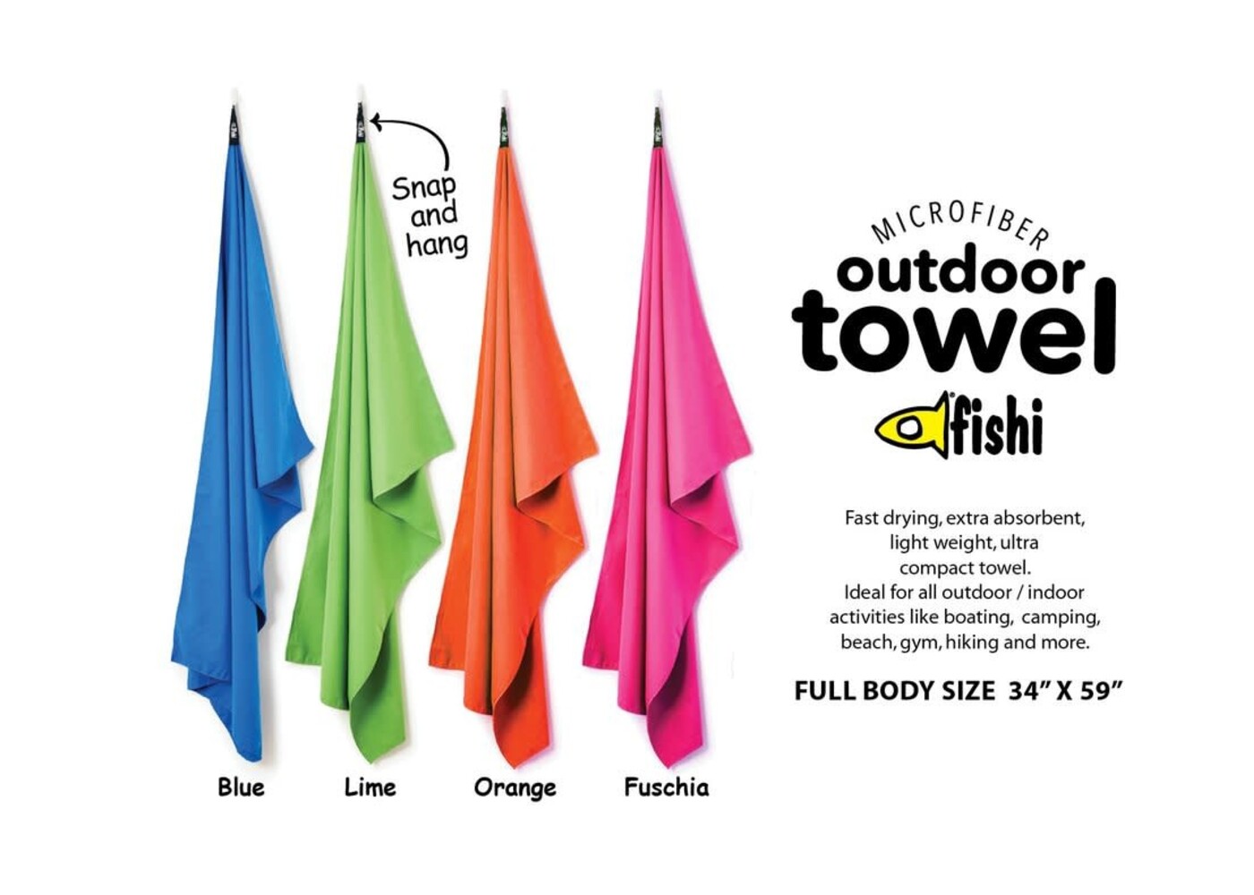 Fishi Microfiber Towel Orange