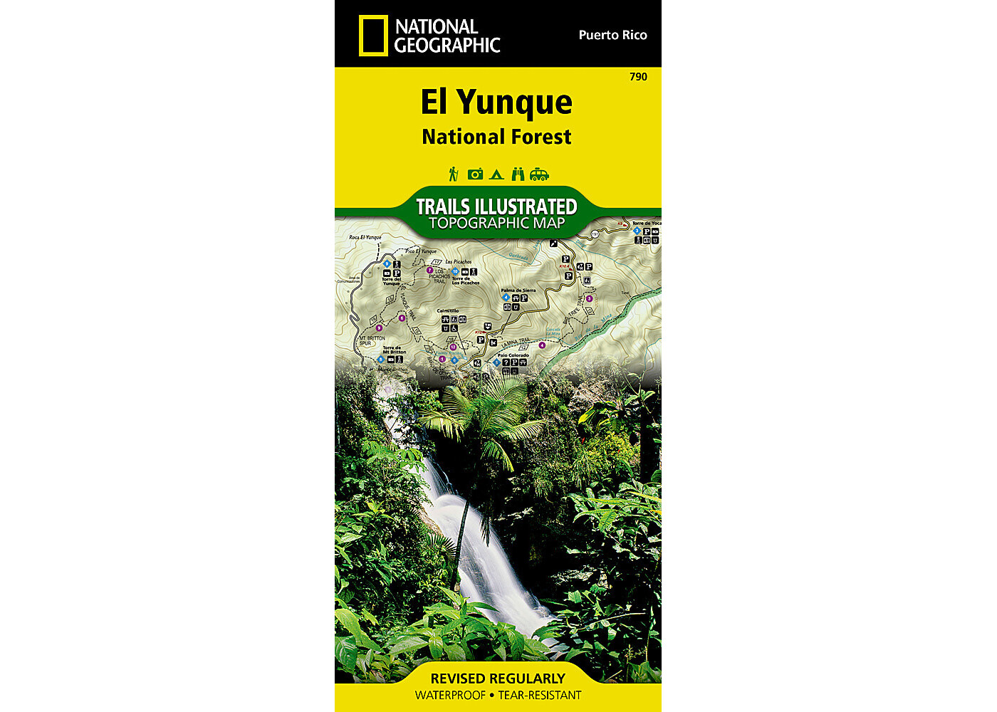 NATIONAL GEOGRAPHIC El Yunque National Forest, PR Trails Illustrarted Topographic Map