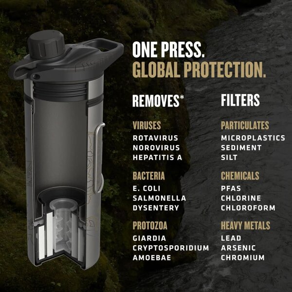 GRAYL GeoPress TI Filter & Purifier Bottle - Olive Drab