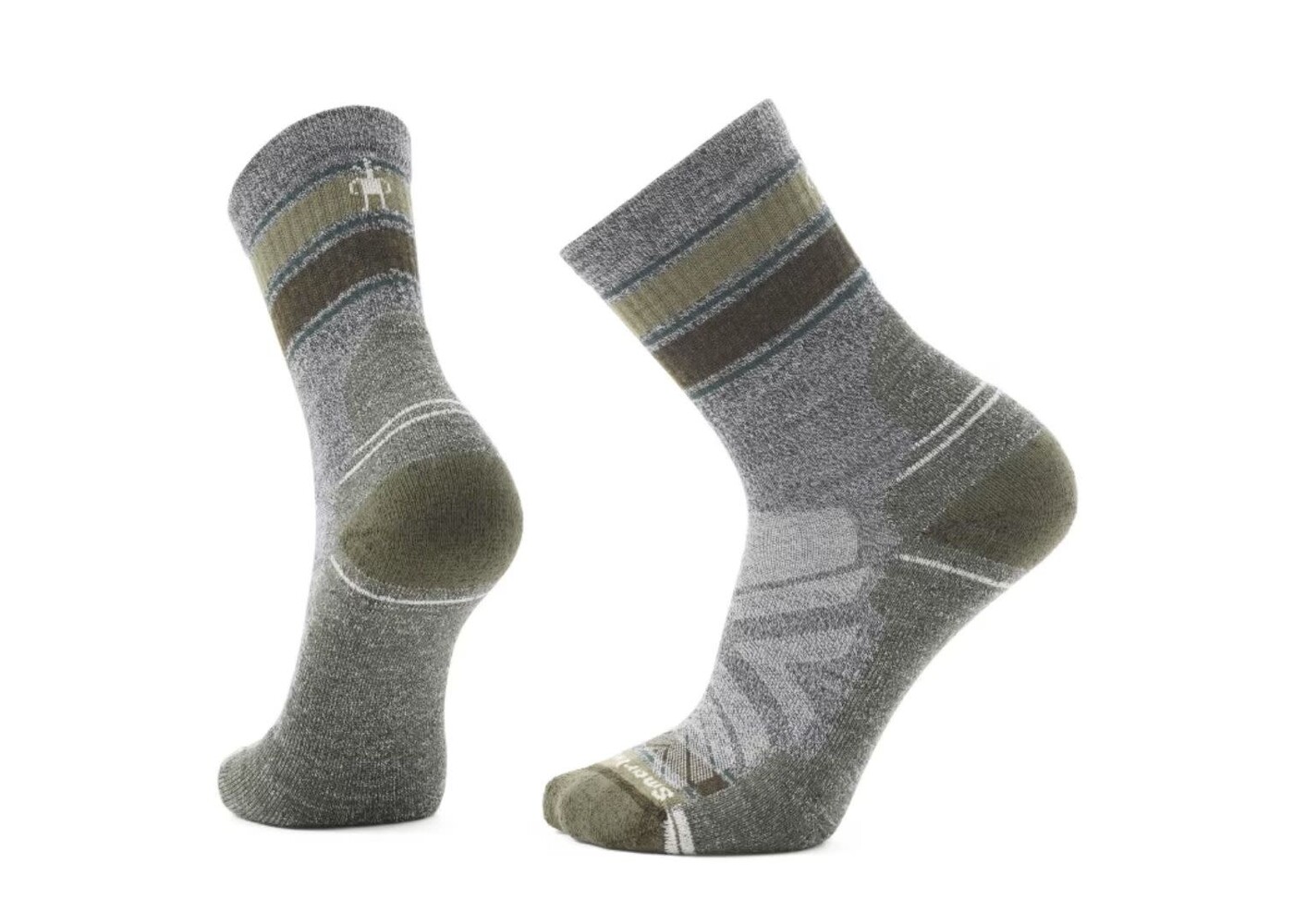 Hike Light Cushion Striped Mid  Crew Sock    L
