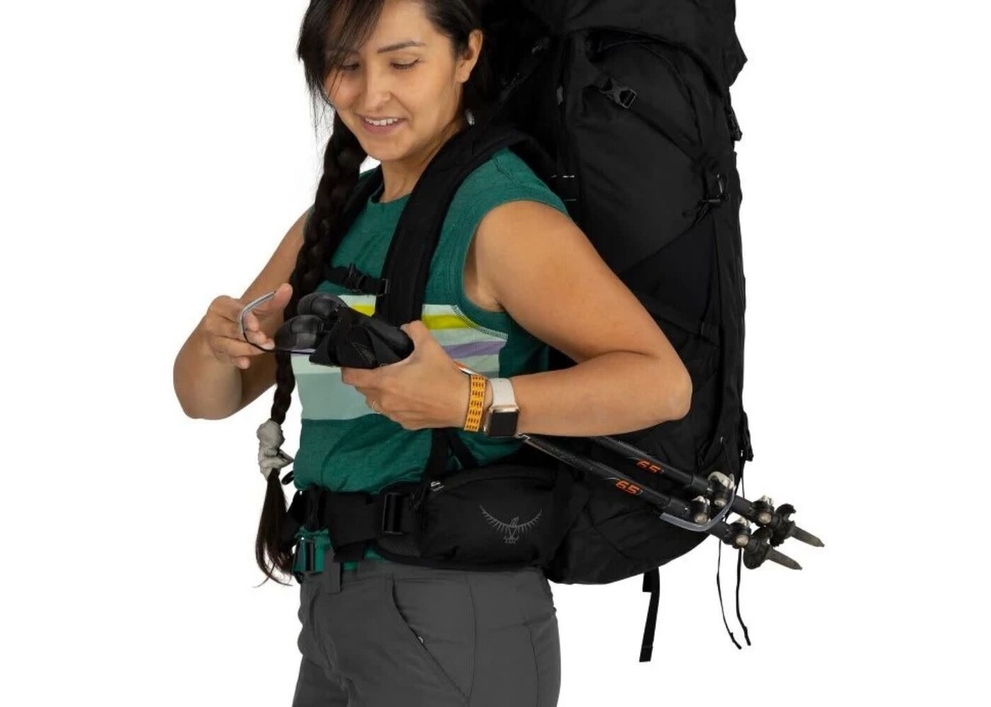 OSPREY TEMPEST 44 RED PAMPAS COAL GREY XS-S