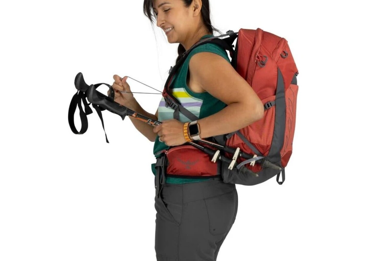 OSPREY TEMPEST 22 RED PAMPAS COAL GREY OS