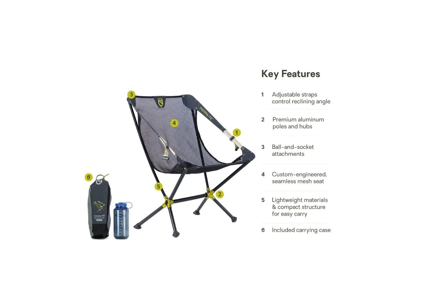 Moonlite Reclining Camp Chair - Black Pearl