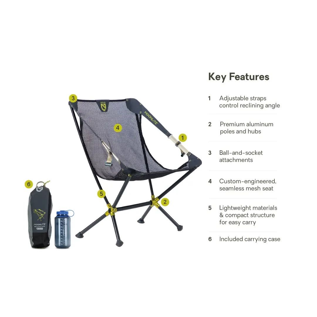 Moonlite Reclining Camp Chair - Black Pearl
