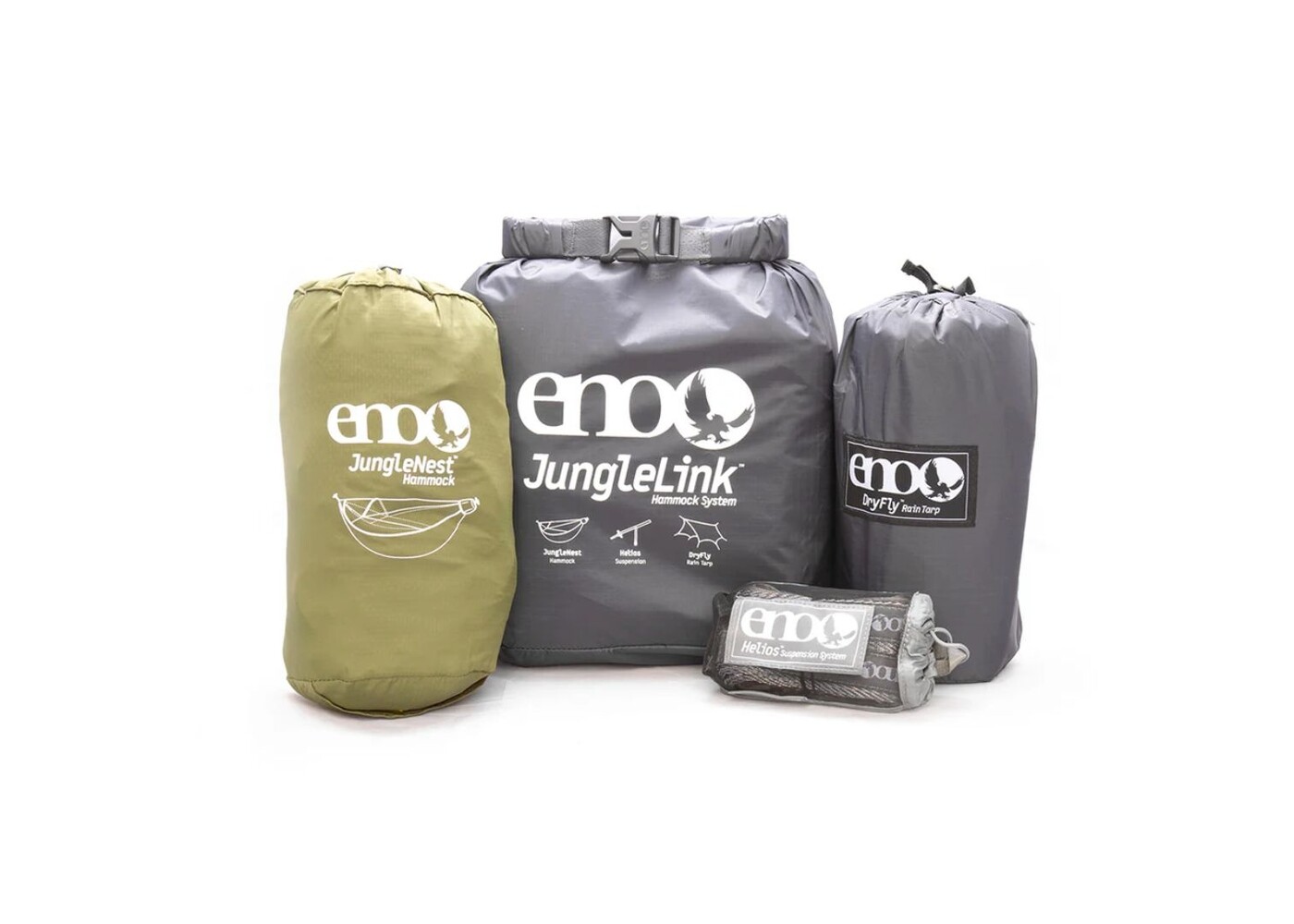 ENO (Eagles Nest Outfitters) JungleLink Hammock System Charcoal | Evergreen