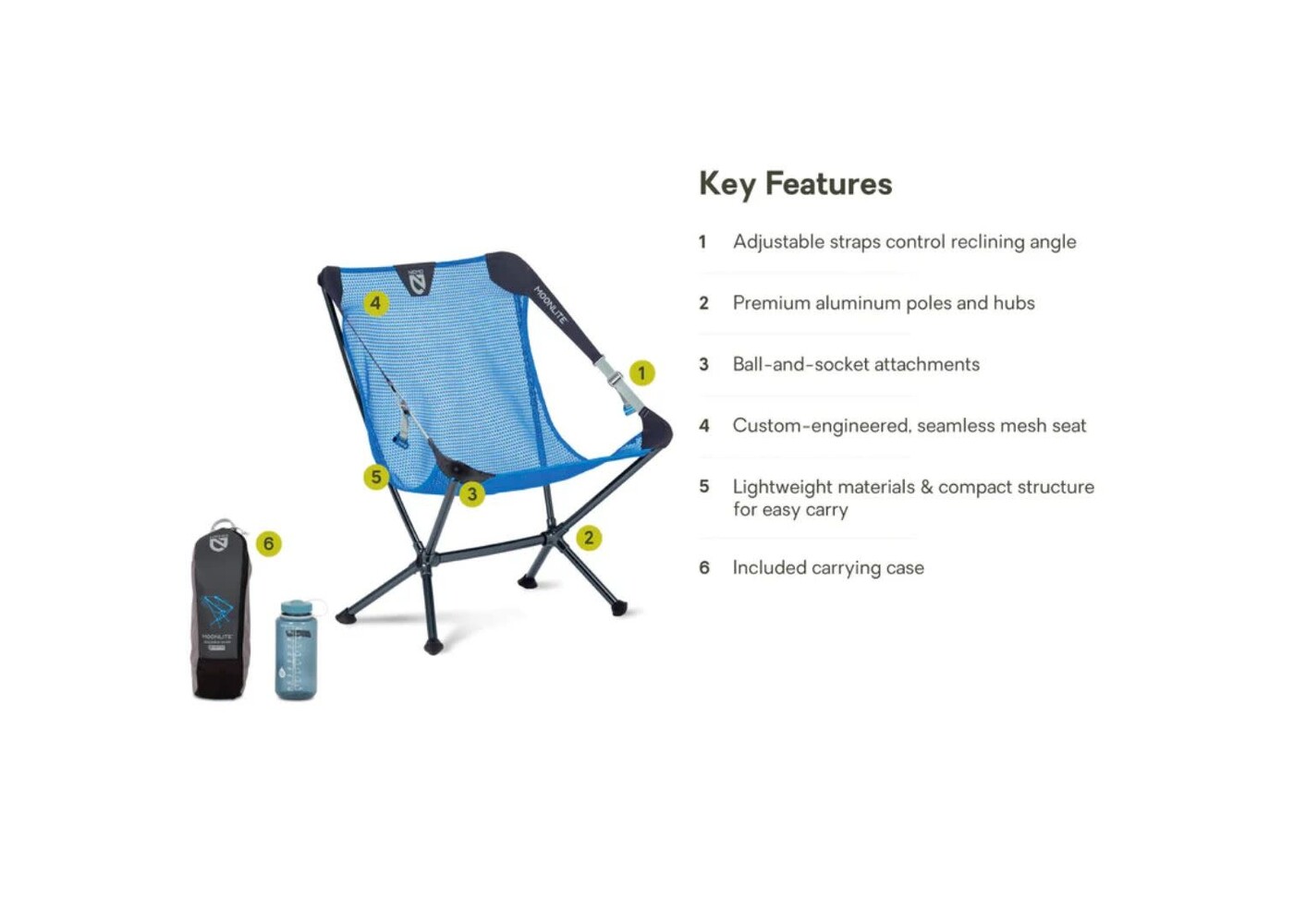 NEMO Moonlite Reclining Camp Chair - Brilliant Blue