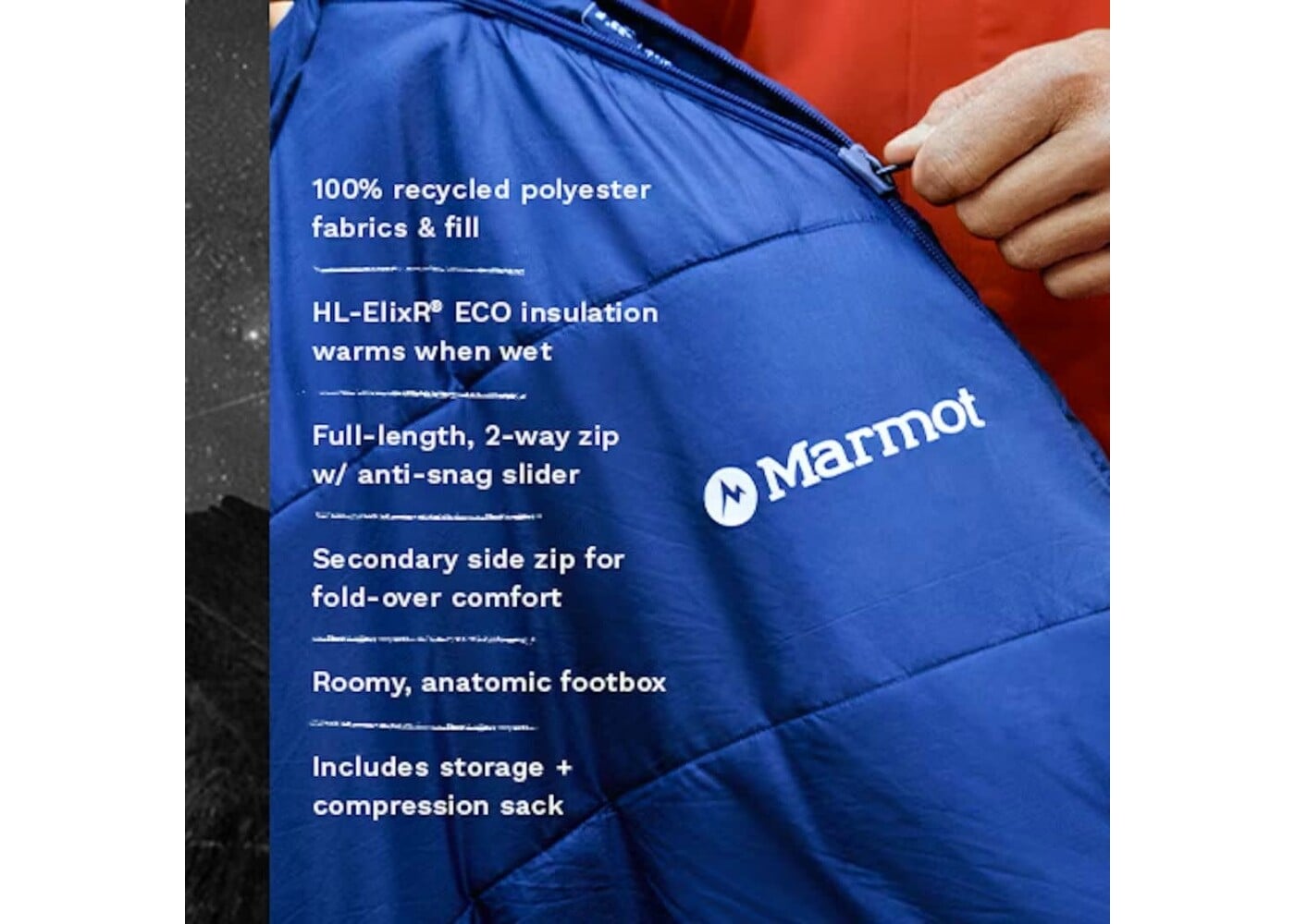 MARMOT Trestles Elite Eco 30° Sleeping Bag - Foliage/Steel Onyx