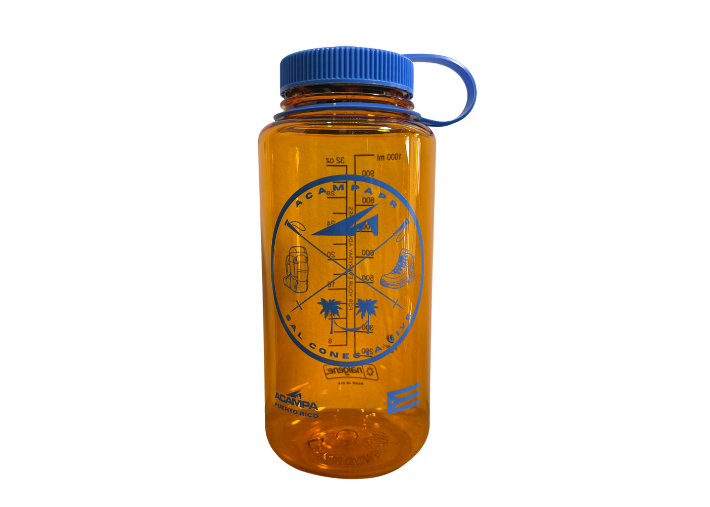 NALGENE ACAMPA CUSTOM TREK  ORANGE SUSTAIN 32OZ WIDE