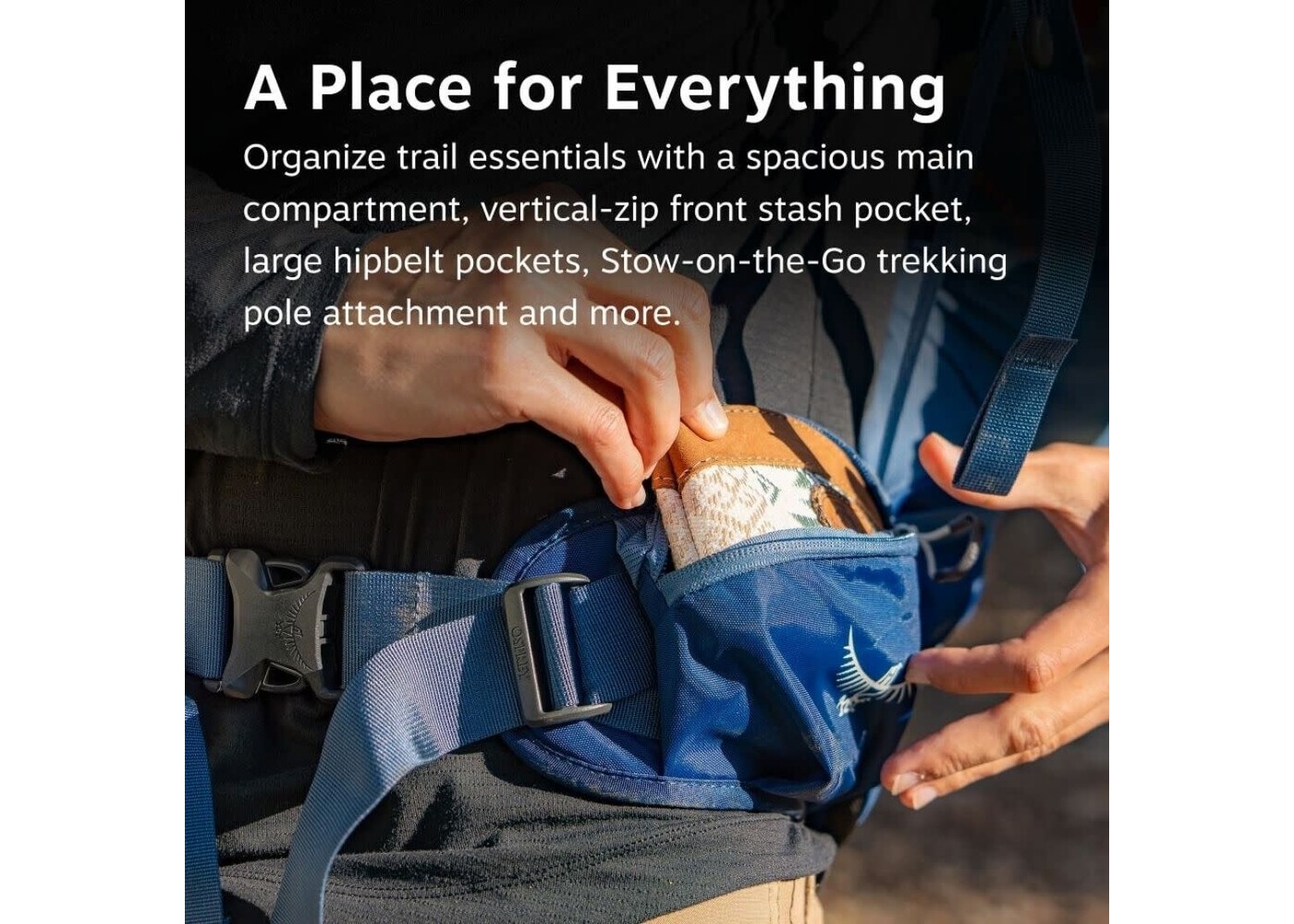 OSPREY Stratos 24 Hiking Backpack Raven Black OS