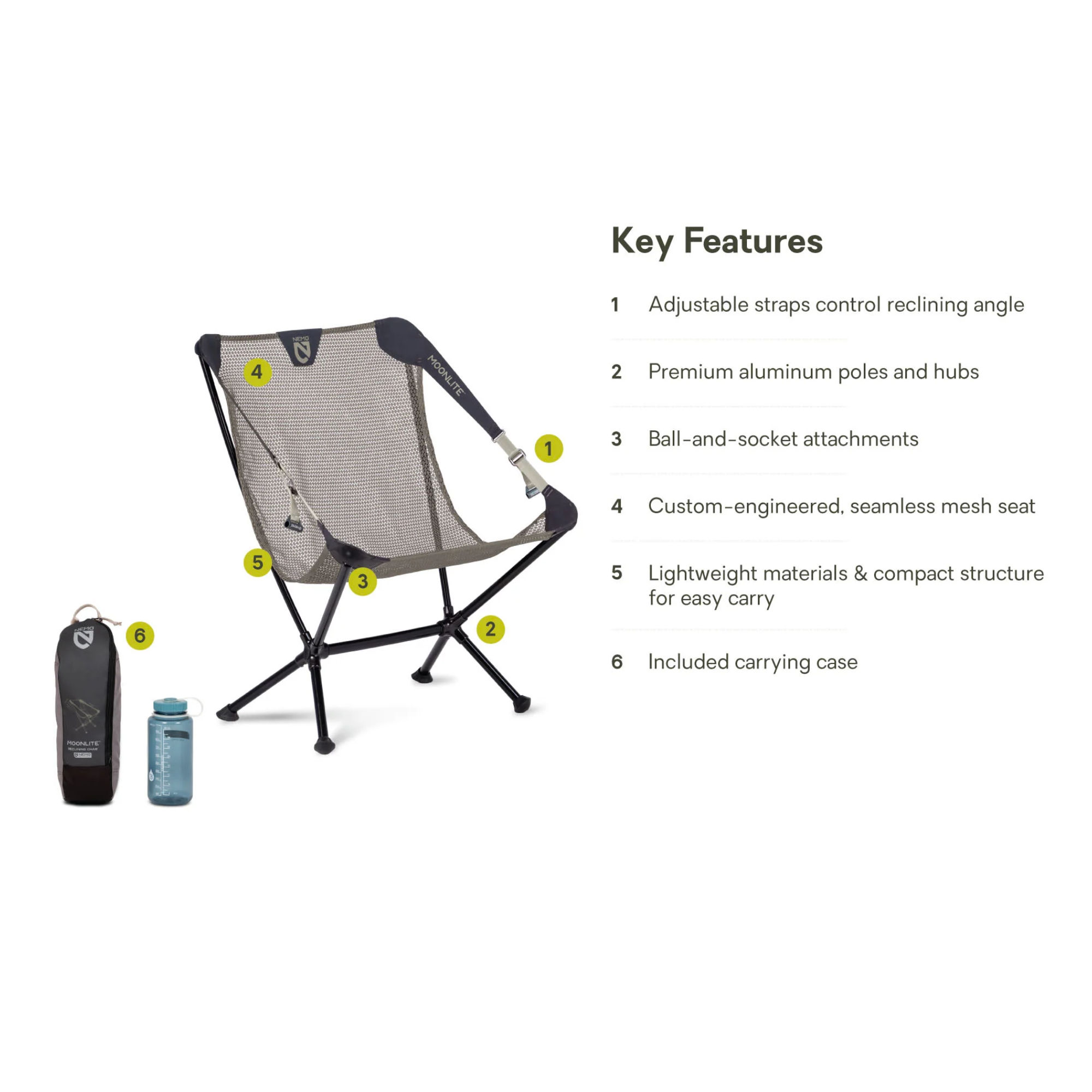 Moonlite Reclining Camp Chair - Smokey Olive