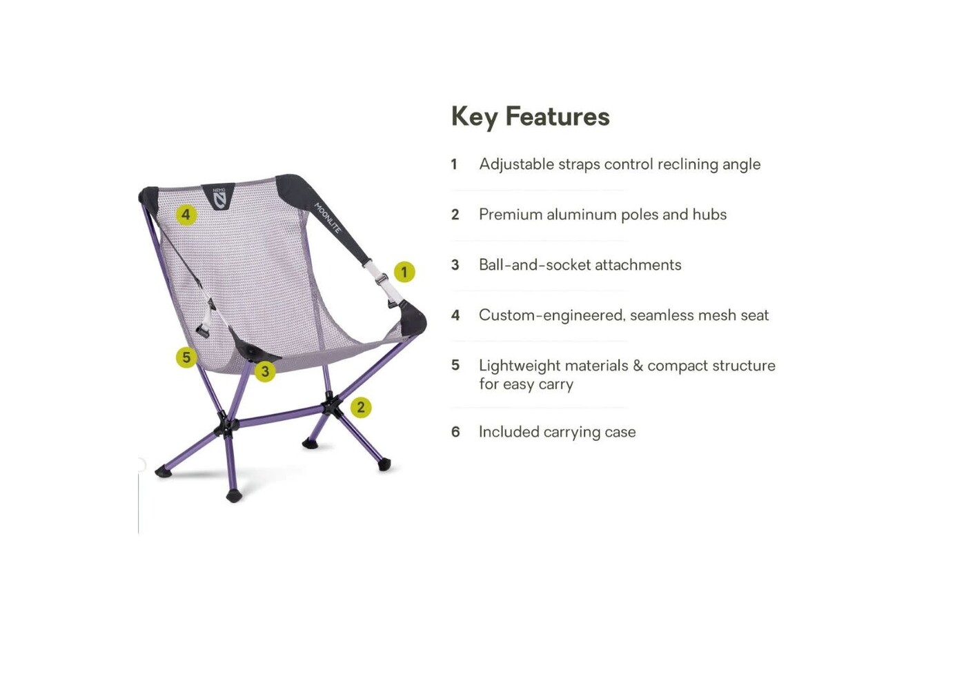 NEMO Moonlite Reclining Camp Chair - Quicksilver