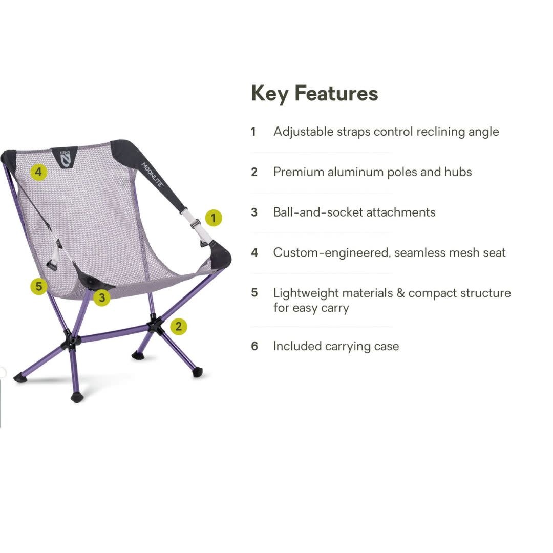 NEMO Moonlite Reclining Camp Chair - Quicksilver
