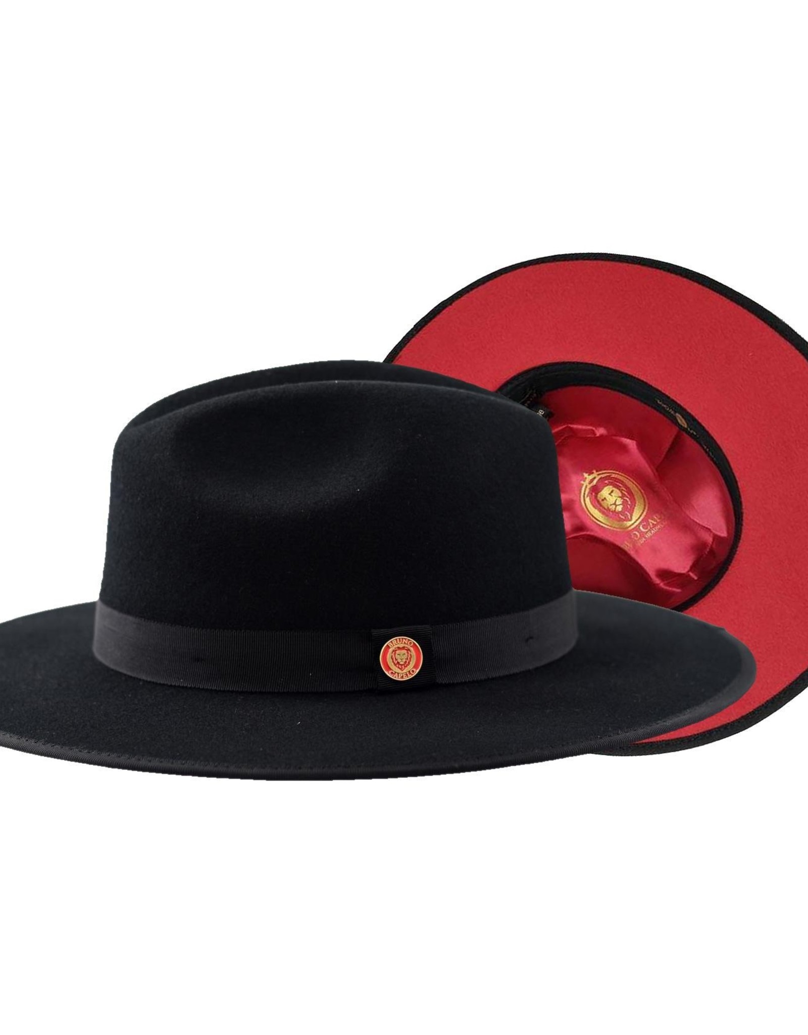 Hat Fedro Monarch Brim 3in Black/Red