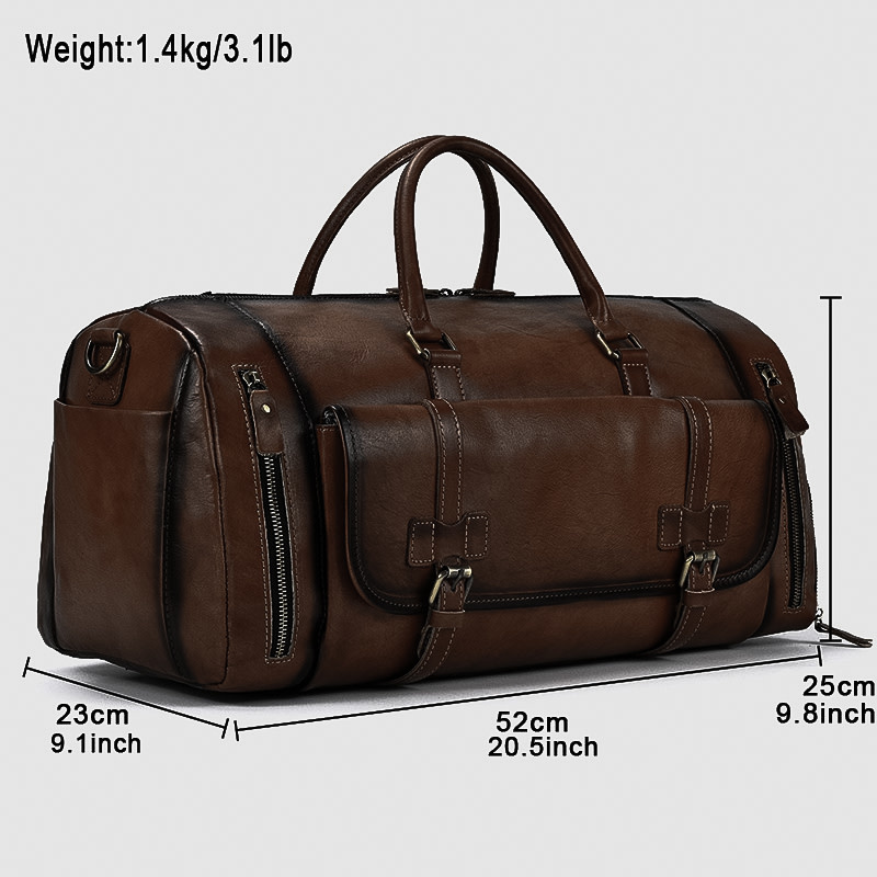 Genuine Leather Travel Luggage Bag