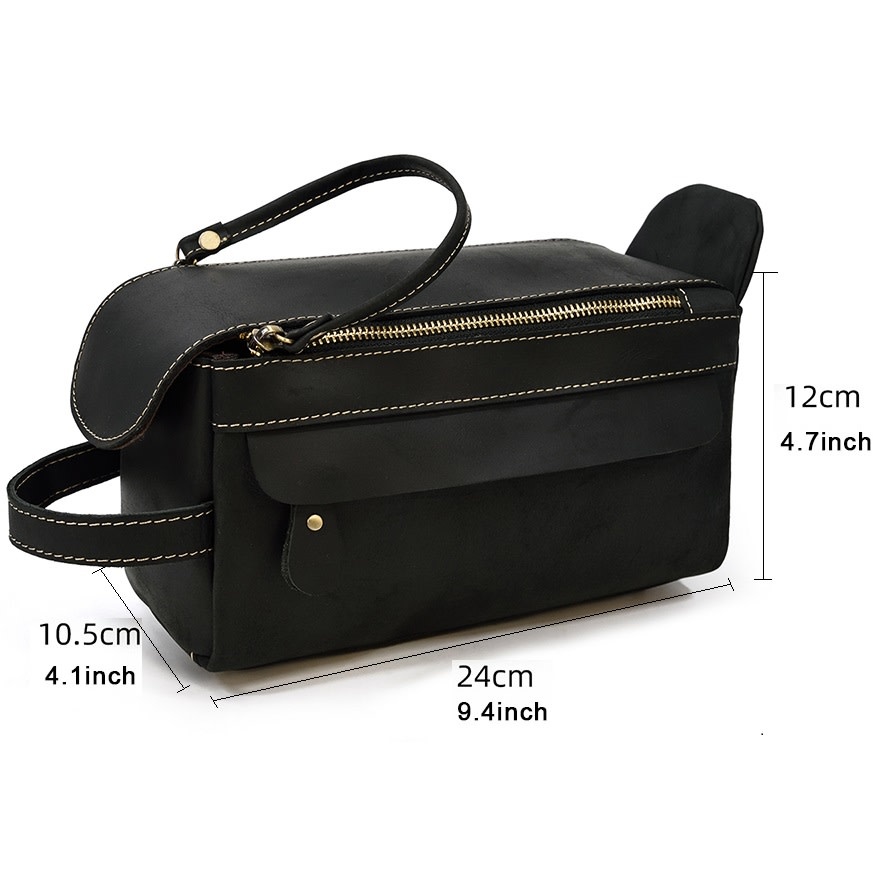 Theodore Cosmetic Toilery Bag Genuine Leather