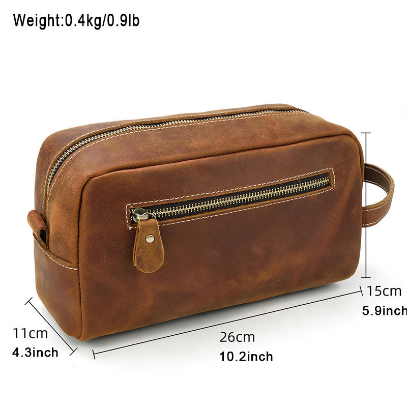 Issac Cosmetic Toilery Bag Genuine Leather