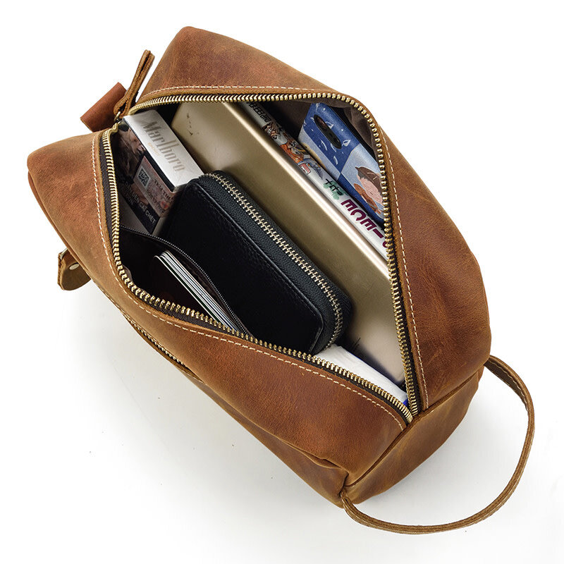 Issac Cosmetic Toilery Bag Genuine Leather