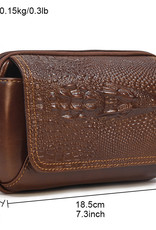 Miles Gator Print Waist Bag Genuine Leather