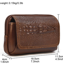 Miles Gator Print Waist Bag Genuine Leather