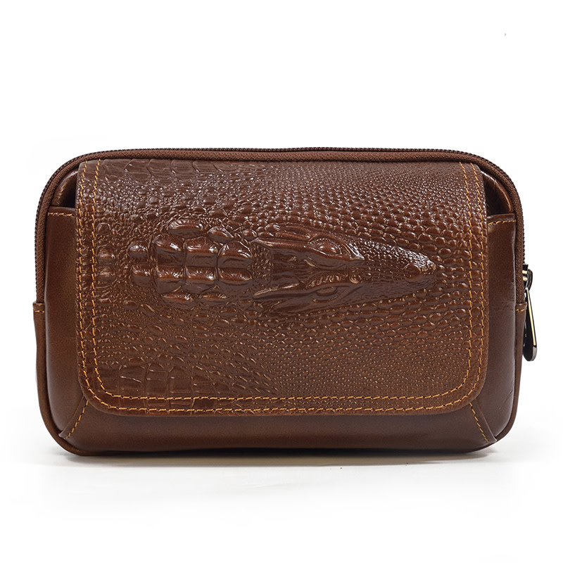 Miles Gator Print Waist Bag Genuine Leather