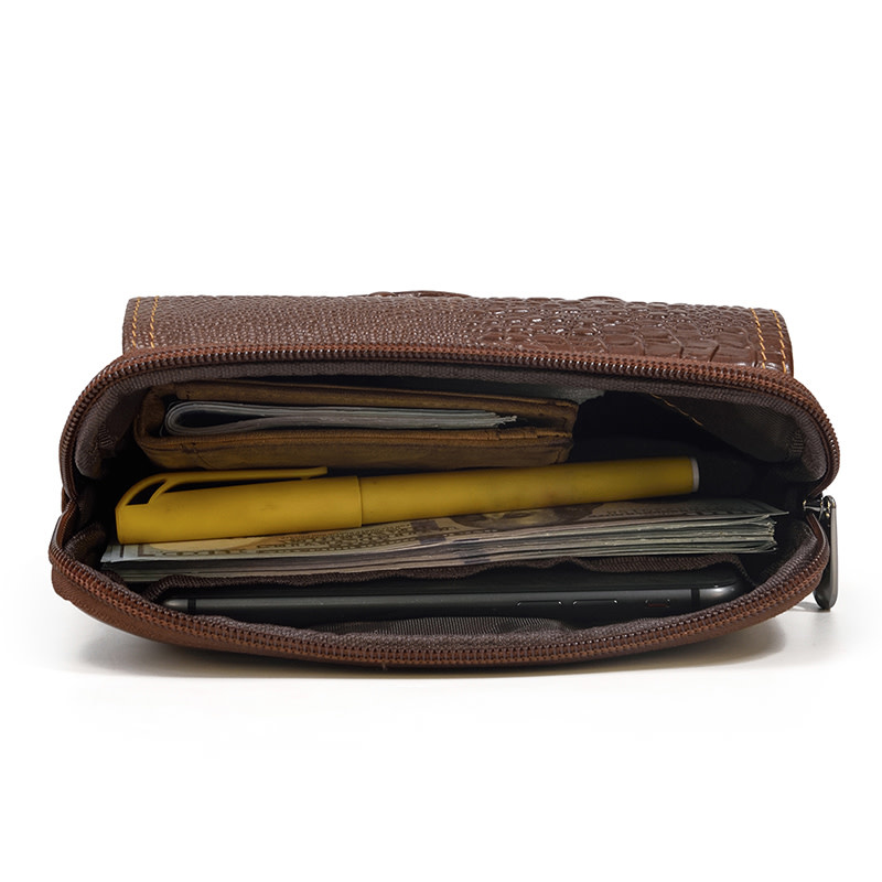 Miles Gator Print Waist Bag Genuine Leather