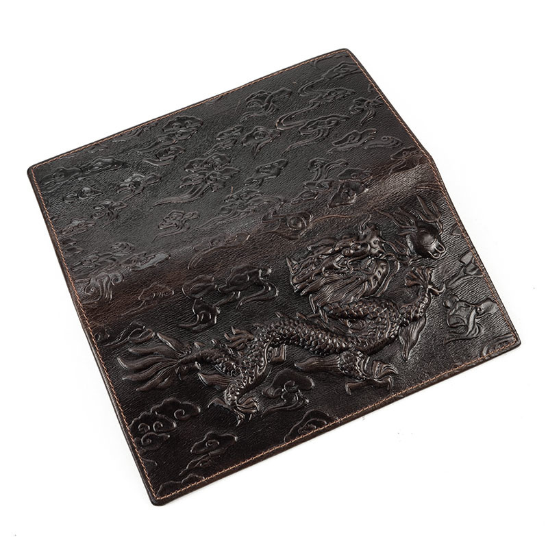 Eli Black Dragon Long Wallet Genuine Leather