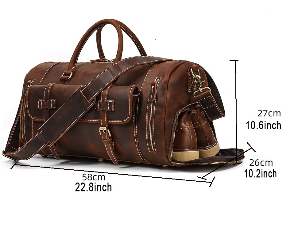 Hunter Travel Luggage Bag Genuine Leather