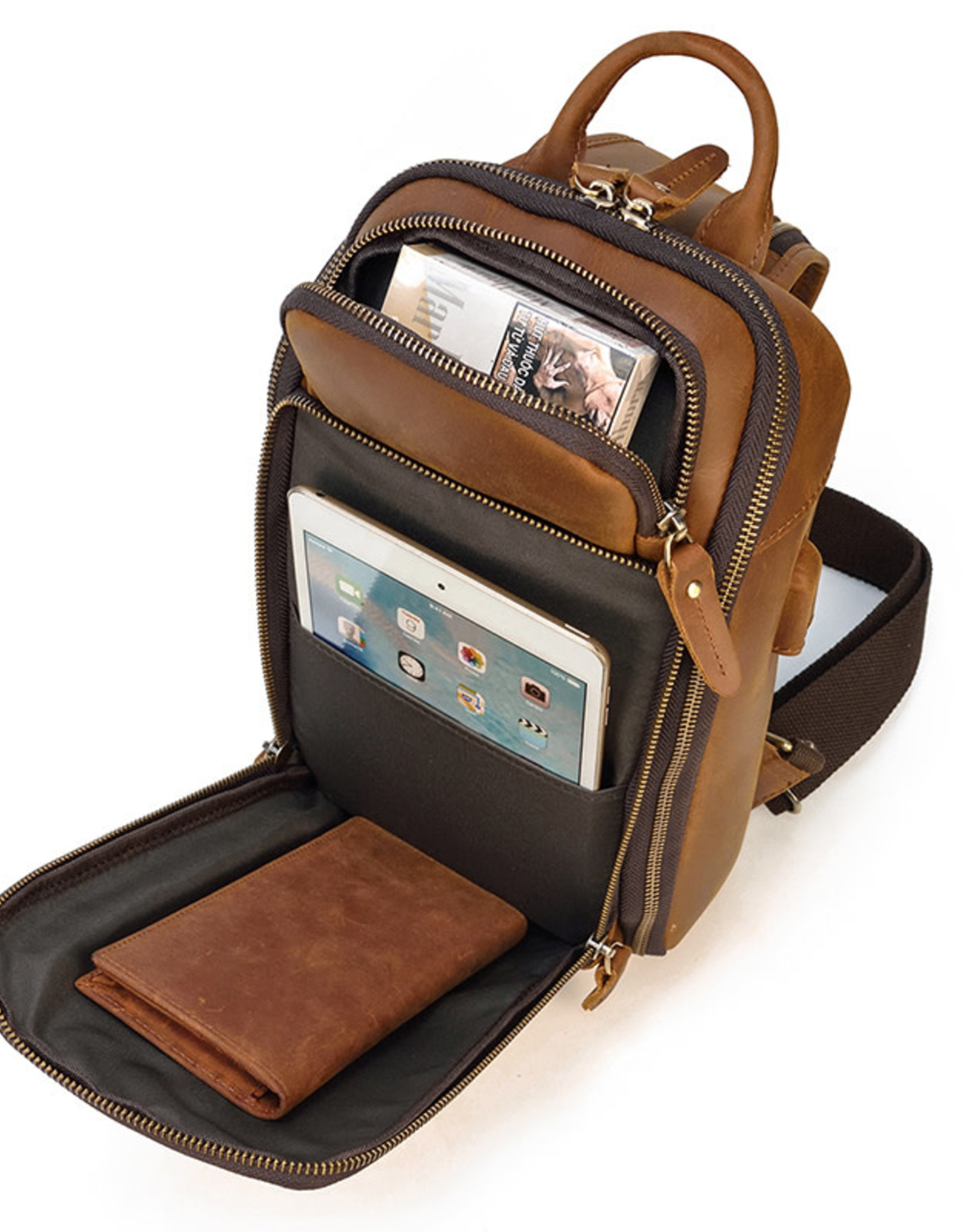 Tri Color Leather Pocket Chain Shoulder Bag GHW – L'UXE LINK