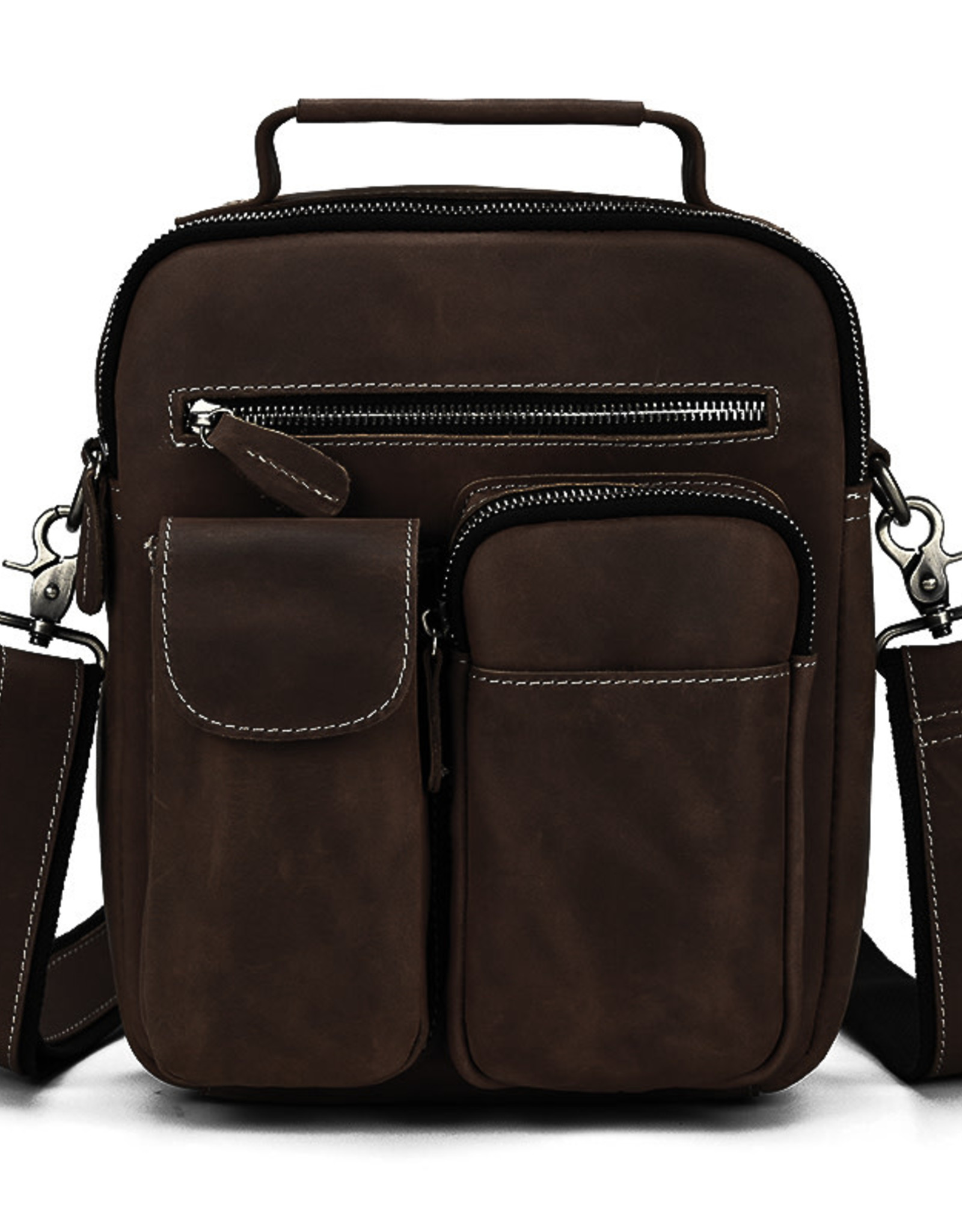 Crossbody / Messenger Bag Strap - Choose Leather Color - 50 Length, 1.5  Wide, #14 Teardrop Hooks