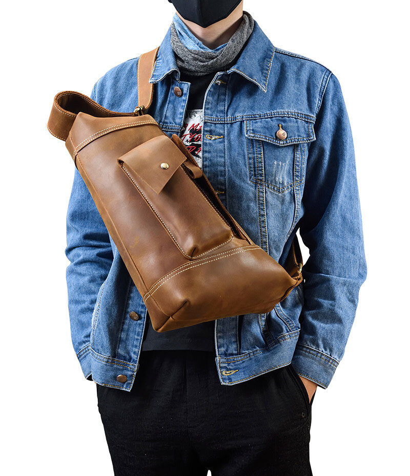 Jeremiah Chest Strap Bag Genuine Leather