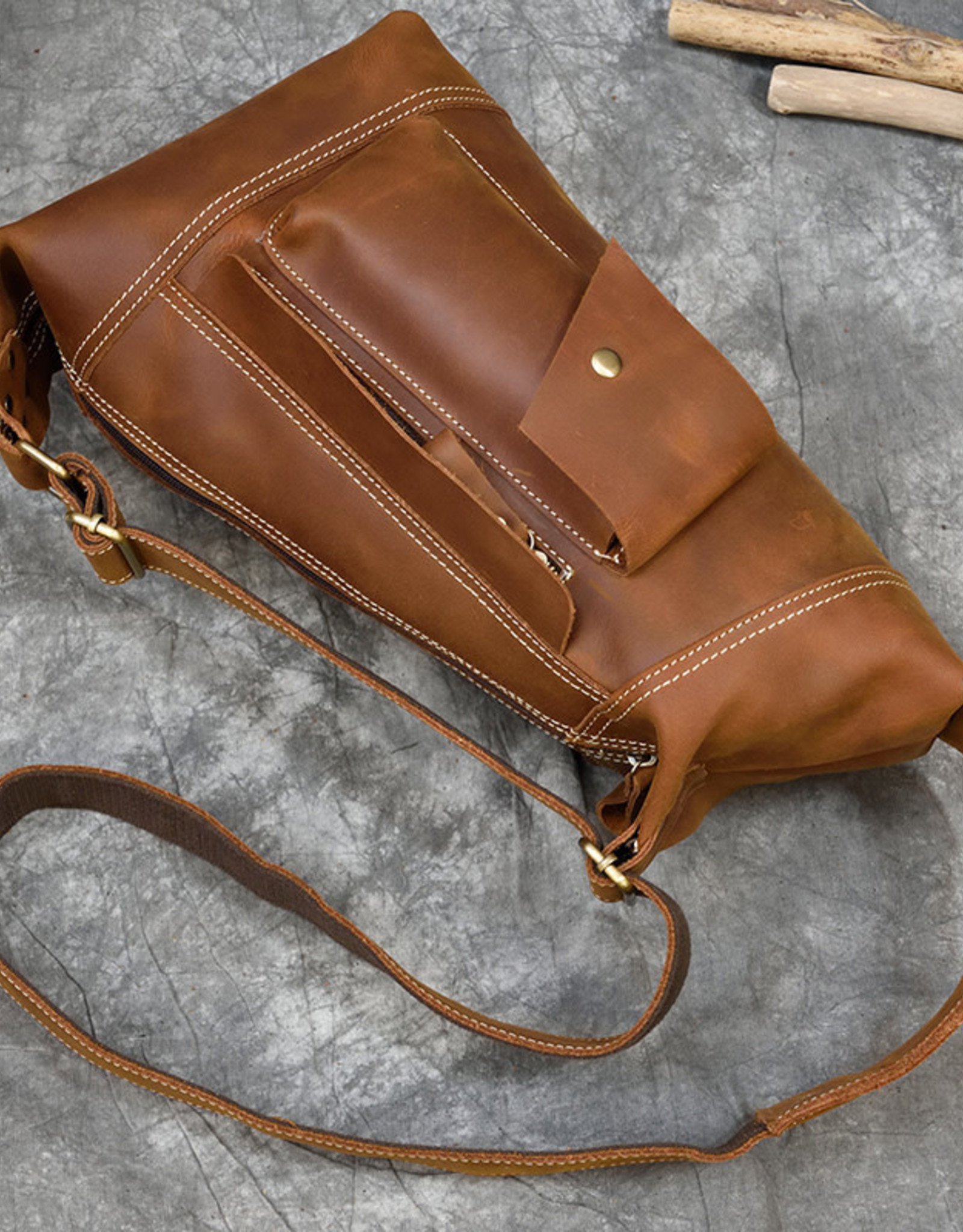 Jeremiah Chest Strap Bag Genuine Leather