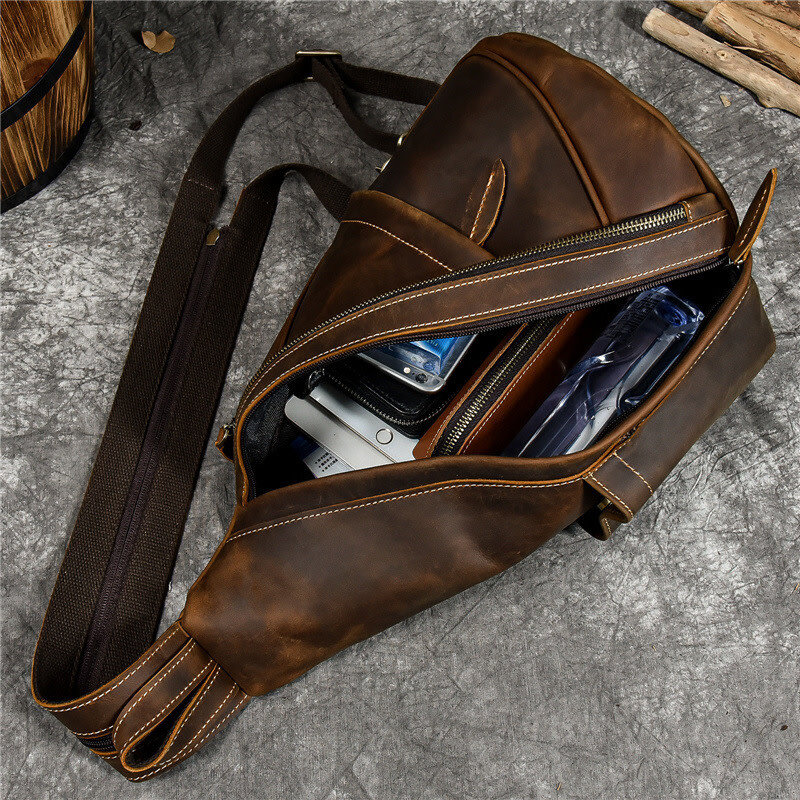 Angel Chest Strap Bag Genuine Leather