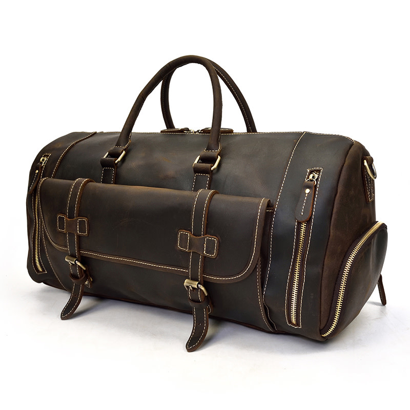 Carson Travel Luggage Bag Genuine Leather